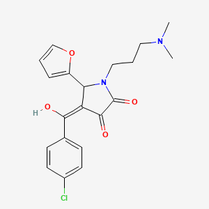 molecular formula C20H21ClN2O4 B5487709 4-(4-chlorobenzoyl)-1-[3-(dimethylamino)propyl]-5-(2-furyl)-3-hydroxy-1,5-dihydro-2H-pyrrol-2-one 