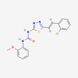 molecular formula C18H15ClN4O2S B5487721 N-{5-[2-(2-chlorophenyl)vinyl]-1,3,4-thiadiazol-2-yl}-N'-(2-methoxyphenyl)urea 