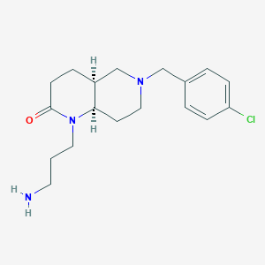molecular formula C18H26ClN3O B5487727 rel-(4aS,8aR)-1-(3-aminopropyl)-6-(4-chlorobenzyl)octahydro-1,6-naphthyridin-2(1H)-one dihydrochloride 