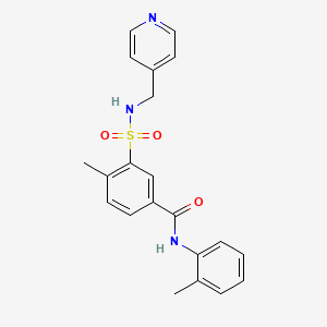 molecular formula C21H21N3O3S B5487745 4-methyl-N-(2-methylphenyl)-3-{[(pyridin-4-ylmethyl)amino]sulfonyl}benzamide 