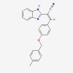 molecular formula C24H19N3O B5487749 2-(1H-benzimidazol-2-yl)-3-{4-[(4-methylbenzyl)oxy]phenyl}acrylonitrile 