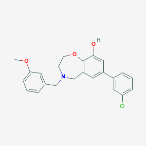 molecular formula C23H22ClNO3 B5487785 7-(3-chlorophenyl)-4-(3-methoxybenzyl)-2,3,4,5-tetrahydro-1,4-benzoxazepin-9-ol 