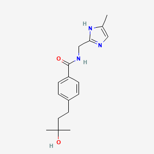 molecular formula C17H23N3O2 B5487788 4-(3-hydroxy-3-methylbutyl)-N-[(4-methyl-1H-imidazol-2-yl)methyl]benzamide 