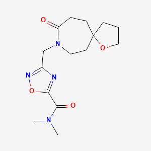 N,N-dimethyl-3-[(9-oxo-1-oxa-8-azaspiro[4.6]undec-8-yl)methyl]-1,2,4-oxadiazole-5-carboxamide