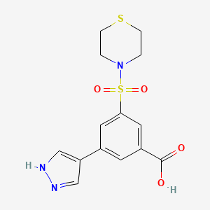 3-(1H-pyrazol-4-yl)-5-(thiomorpholin-4-ylsulfonyl)benzoic acid