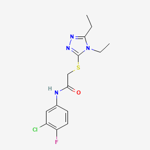 N-(3-chloro-4-fluorophenyl)-2-[(4,5-diethyl-4H-1,2,4-triazol-3-yl)thio]acetamide