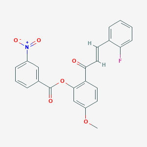 2-[3-(2-fluorophenyl)acryloyl]-5-methoxyphenyl 3-nitrobenzoate
