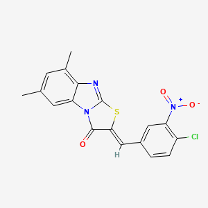 molecular formula C18H12ClN3O3S B5487836 2-(4-chloro-3-nitrobenzylidene)-6,8-dimethyl[1,3]thiazolo[3,2-a]benzimidazol-3(2H)-one 