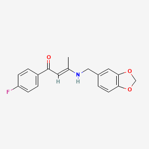 molecular formula C18H16FNO3 B5487852 3-[(1,3-benzodioxol-5-ylmethyl)amino]-1-(4-fluorophenyl)-2-buten-1-one 