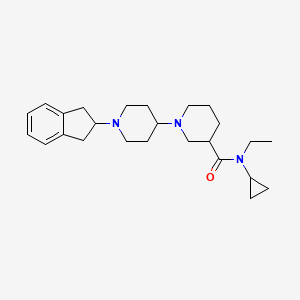 molecular formula C25H37N3O B5487866 N-cyclopropyl-1'-(2,3-dihydro-1H-inden-2-yl)-N-ethyl-1,4'-bipiperidine-3-carboxamide 