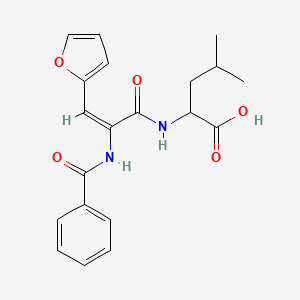 molecular formula C20H22N2O5 B5487870 N-[2-(benzoylamino)-3-(2-furyl)acryloyl]leucine 