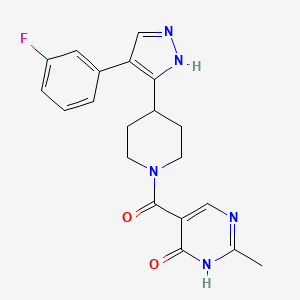 molecular formula C20H20FN5O2 B5487881 5-({4-[4-(3-fluorophenyl)-1H-pyrazol-5-yl]piperidin-1-yl}carbonyl)-2-methylpyrimidin-4(3H)-one 