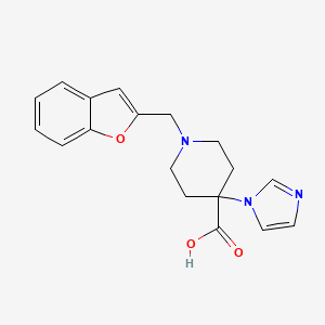 molecular formula C18H19N3O3 B5487915 1-(1-benzofuran-2-ylmethyl)-4-(1H-imidazol-1-yl)piperidine-4-carboxylic acid 