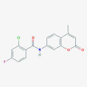 2-chloro-4-fluoro-N-(4-methyl-2-oxo-2H-chromen-7-yl)benzamide