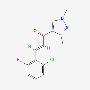 molecular formula C14H12ClFN2O B5487936 3-(2-chloro-6-fluorophenyl)-1-(1,3-dimethyl-1H-pyrazol-4-yl)-2-propen-1-one 