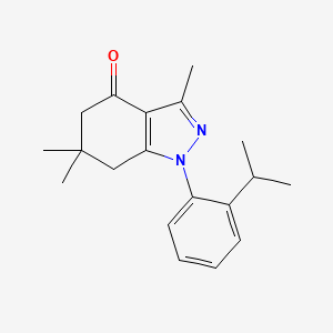 molecular formula C19H24N2O B5487940 1-(2-isopropylphenyl)-3,6,6-trimethyl-1,5,6,7-tetrahydro-4H-indazol-4-one 
