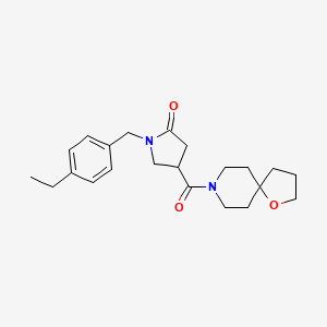 molecular formula C22H30N2O3 B5487943 1-(4-ethylbenzyl)-4-(1-oxa-8-azaspiro[4.5]dec-8-ylcarbonyl)-2-pyrrolidinone 