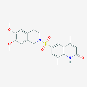 molecular formula C22H24N2O5S B5487950 6-[(6,7-dimethoxy-3,4-dihydroisoquinolin-2(1H)-yl)sulfonyl]-4,8-dimethylquinolin-2(1H)-one 