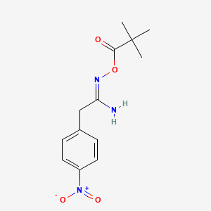 molecular formula C13H17N3O4 B5487968 N'-[(2,2-dimethylpropanoyl)oxy]-2-(4-nitrophenyl)ethanimidamide 