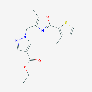ethyl 1-{[5-methyl-2-(3-methyl-2-thienyl)-1,3-oxazol-4-yl]methyl}-1H-pyrazole-4-carboxylate