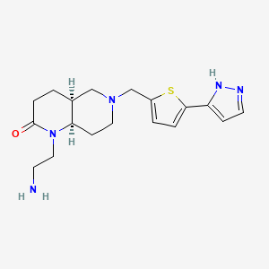 molecular formula C18H25N5OS B5488040 rel-(4aS,8aR)-1-(2-aminoethyl)-6-{[5-(1H-pyrazol-3-yl)-2-thienyl]methyl}octahydro-1,6-naphthyridin-2(1H)-one dihydrochloride 