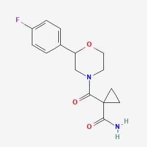 molecular formula C15H17FN2O3 B5488043 1-{[2-(4-fluorophenyl)morpholin-4-yl]carbonyl}cyclopropanecarboxamide 