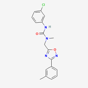 molecular formula C18H17ClN4O2 B5488053 1-(3-CHLOROPHENYL)-3-METHYL-3-{[3-(3-METHYLPHENYL)-1,2,4-OXADIAZOL-5-YL]METHYL}UREA 