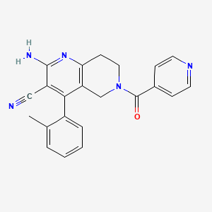 molecular formula C22H19N5O B5488074 2-amino-6-isonicotinoyl-4-(2-methylphenyl)-5,6,7,8-tetrahydro-1,6-naphthyridine-3-carbonitrile 