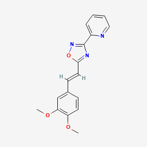 2-{5-[2-(3,4-dimethoxyphenyl)vinyl]-1,2,4-oxadiazol-3-yl}pyridine