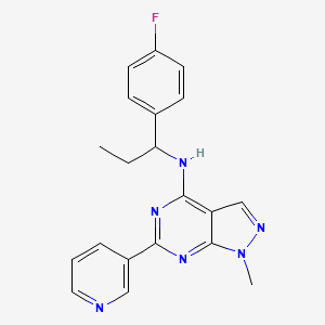 molecular formula C20H19FN6 B5488103 N-[1-(4-fluorophenyl)propyl]-1-methyl-6-(3-pyridinyl)-1H-pyrazolo[3,4-d]pyrimidin-4-amine 