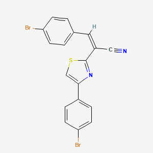 molecular formula C18H10Br2N2S B5488143 3-(4-bromophenyl)-2-[4-(4-bromophenyl)-1,3-thiazol-2-yl]acrylonitrile 