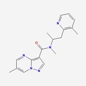 molecular formula C18H21N5O B5488161 N,6-dimethyl-N-[1-methyl-2-(3-methylpyridin-2-yl)ethyl]pyrazolo[1,5-a]pyrimidine-3-carboxamide 