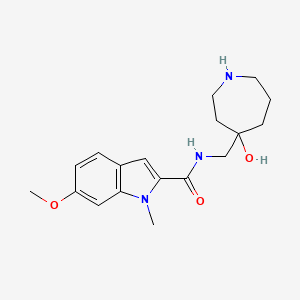 molecular formula C18H25N3O3 B5488164 N-[(4-hydroxy-4-azepanyl)methyl]-6-methoxy-1-methyl-1H-indole-2-carboxamide 