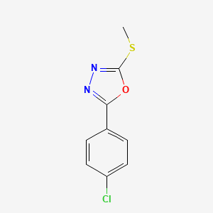 molecular formula C9H7ClN2OS B5488169 2-(4-chlorophenyl)-5-(methylthio)-1,3,4-oxadiazole 