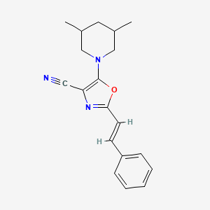 molecular formula C19H21N3O B5488202 5-(3,5-dimethyl-1-piperidinyl)-2-(2-phenylvinyl)-1,3-oxazole-4-carbonitrile 