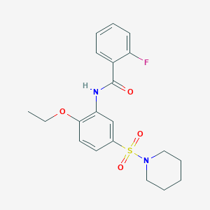 N-[2-ethoxy-5-(1-piperidinylsulfonyl)phenyl]-2-fluorobenzamide