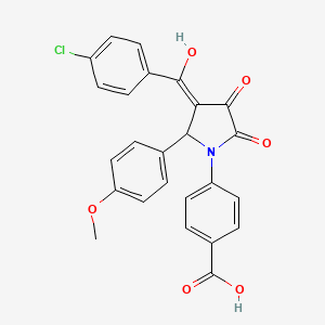 4-[(3Z)-3-[(4-chlorophenyl)-hydroxymethylidene]-2-(4-methoxyphenyl)-4,5-dioxopyrrolidin-1-yl]benzoic acid