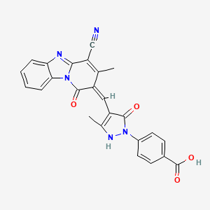 4-{4-[(4-cyano-1-hydroxy-3-methylpyrido[1,2-a]benzimidazol-2-yl)methylene]-3-methyl-5-oxo-4,5-dihydro-1H-pyrazol-1-yl}benzoic acid