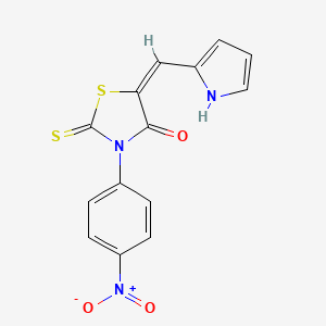 molecular formula C14H9N3O3S2 B5488272 3-(4-nitrophenyl)-5-(1H-pyrrol-2-ylmethylene)-2-thioxo-1,3-thiazolidin-4-one 