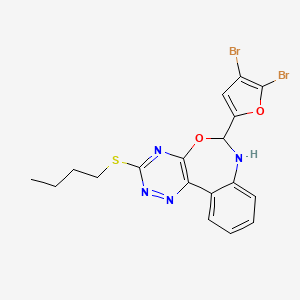 3-(butylthio)-6-(4,5-dibromo-2-furyl)-6,7-dihydro[1,2,4]triazino[5,6-d][3,1]benzoxazepine