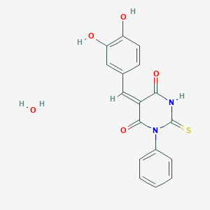 molecular formula C17H14N2O5S B5488335 5-(3,4-dihydroxybenzylidene)-1-phenyl-2-thioxodihydro-4,6(1H,5H)-pyrimidinedione hydrate 