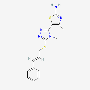 4-methyl-5-{4-methyl-5-[(3-phenyl-2-propen-1-yl)thio]-4H-1,2,4-triazol-3-yl}-1,3-thiazol-2-amine