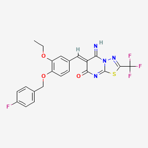 6-{3-ethoxy-4-[(4-fluorobenzyl)oxy]benzylidene}-5-imino-2-(trifluoromethyl)-5,6-dihydro-7H-[1,3,4]thiadiazolo[3,2-a]pyrimidin-7-one