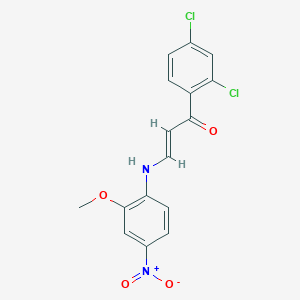 molecular formula C16H12Cl2N2O4 B5488386 1-(2,4-dichlorophenyl)-3-[(2-methoxy-4-nitrophenyl)amino]-2-propen-1-one 