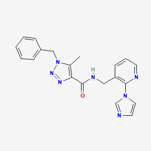 1-benzyl-N-{[2-(1H-imidazol-1-yl)pyridin-3-yl]methyl}-5-methyl-1H-1,2,3-triazole-4-carboxamide