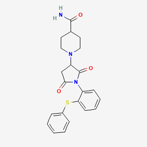 1-{2,5-dioxo-1-[2-(phenylthio)phenyl]-3-pyrrolidinyl}-4-piperidinecarboxamide