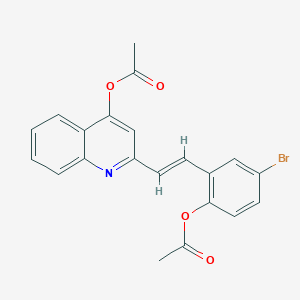 molecular formula C21H16BrNO4 B5488472 2-{2-[2-(acetyloxy)-5-bromophenyl]vinyl}-4-quinolinyl acetate 