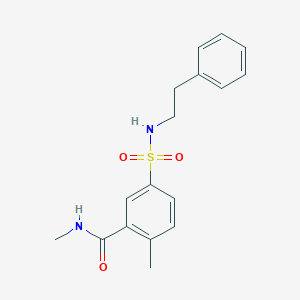 molecular formula C17H20N2O3S B5488506 N,2-dimethyl-5-{[(2-phenylethyl)amino]sulfonyl}benzamide 