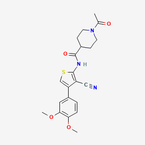 molecular formula C21H23N3O4S B5488520 1-acetyl-N-[3-cyano-4-(3,4-dimethoxyphenyl)-2-thienyl]-4-piperidinecarboxamide 