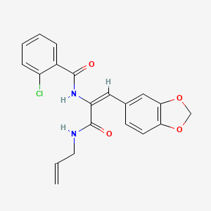 molecular formula C20H17ClN2O4 B5488525 N-[1-[(allylamino)carbonyl]-2-(1,3-benzodioxol-5-yl)vinyl]-2-chlorobenzamide 